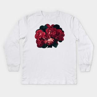 Black Flower Girl Kids Long Sleeve T-Shirt